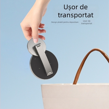 Suport de birou cu încărcare wireless magnetică 2 în 1 pentru dispozitive Apple, aliaj de aluminiu