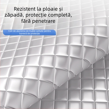Parasolar parbriz frontal auto - Telescopic, potrivire universală, folie aluminizată + bumbac pulverizat + țesătură nețesută neagră, 465 g, Stil îngroșat (Material: folie aluminizată + bumbac pulverizat + țesătură nețesută neagră; Montaj: telescopic; Model