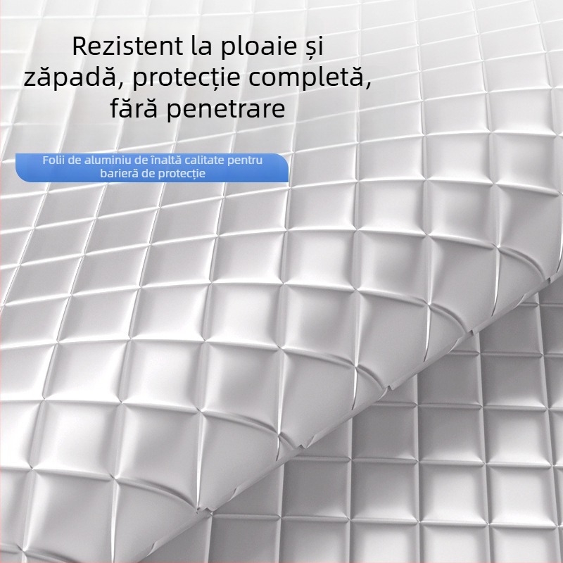 Parasolar parbriz frontal auto - Telescopic, potrivire universală, folie aluminizată + bumbac pulverizat + țesătură nețesută neagră, 465 g, Stil îngroșat (Material: folie aluminizată + bumbac pulverizat + țesătură nețesută neagră; Montaj: telescopic; Model
