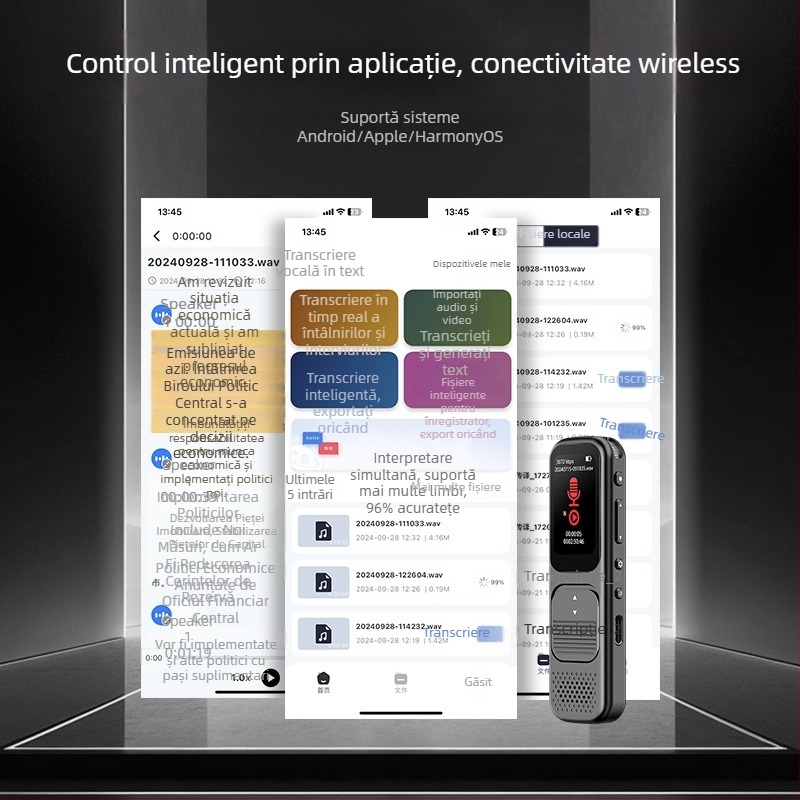 Pen de înregistrare P10, MP3/WMA, 20h înregistrare, card TF, microfoane duale