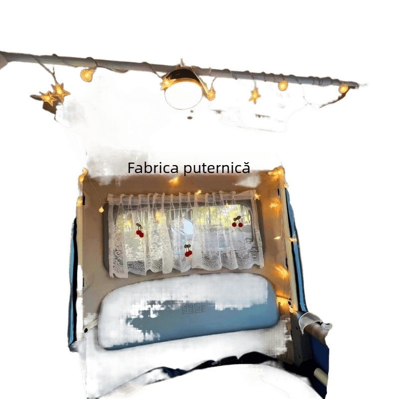 Curtină parasolară pentru tricicleta electrică Haibao, montare cu ventuze, material nețesut, tip reflexiv, cu lamele