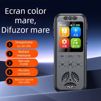 SU7 stilou inteligent de înregistrare cu înregistrare fără pierderi și control vocal; formate MP3/WAV; până la 80 de ore de înregistrare; card TF pentru memorie; rază de înregistrare până la 500 de metri
