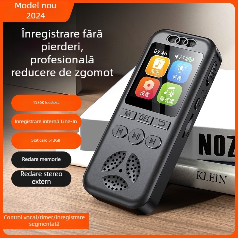 SU7 stilou inteligent de înregistrare cu înregistrare fără pierderi și control vocal; formate MP3/WAV; până la 80 de ore de înregistrare; card TF pentru memorie; rază de înregistrare până la 500 de metri