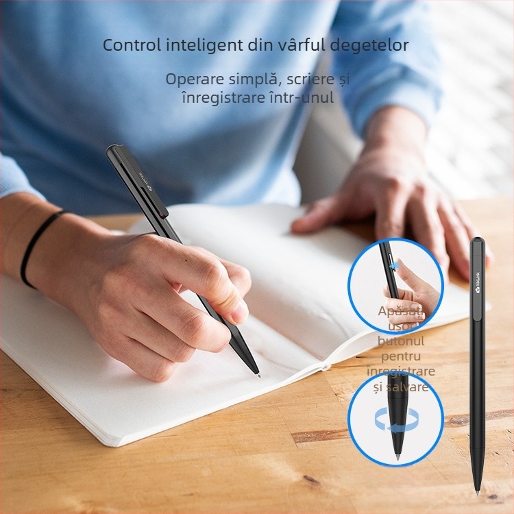 Stilou de înregistrare cu reducere a zgomotului, transcrierea vorbirii în text, 16 ore de înregistrare, microfoane duale, USB 2.0