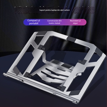 Suport pentru laptop - ultra-subțire, răcire integrată, oțel carbon, model L112.1, tip de ridicare, 500 g, 2024 model