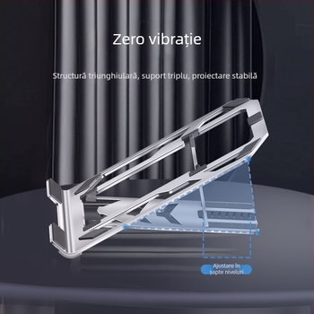 Suport pentru laptop - ultra-subțire, răcire integrată, oțel carbon, model L112.1, tip de ridicare, 500 g, 2024 model