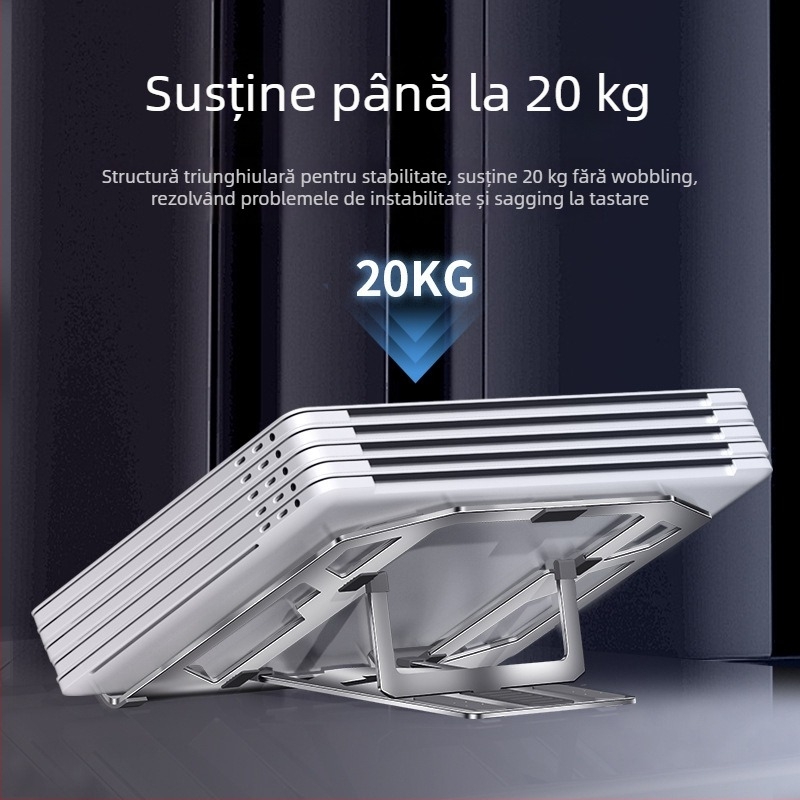 Suport pentru laptop - ultra-subțire, răcire integrată, oțel carbon, model L112.1, tip de ridicare, 500 g, 2024 model