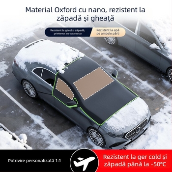 Protecție solară față pentru mașină, material Oxford, montaj încorporat, potrivire universală, protecție pentru geamurile auto, stil minimalist