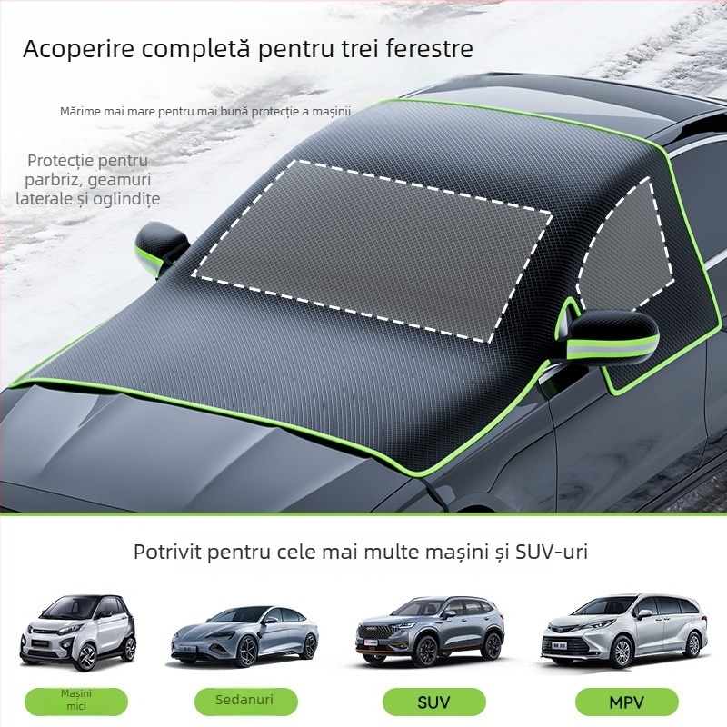 Protecție solară față pentru mașină, material Oxford, montaj încorporat, potrivire universală, protecție pentru geamurile auto, stil minimalist