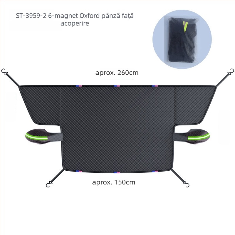 Protecție solară față pentru mașină, material Oxford, montaj încorporat, potrivire universală, protecție pentru geamurile auto, stil minimalist