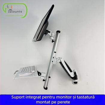 WS04 Suport monitor din aliaj de aluminiu cu tavă pentru tastatură, ridicare – Gibbon, sarcină 0–4.5 kg, greutate 6 kg, tip de ridicare