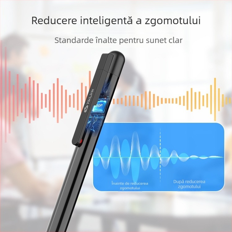 VK VR100 Stilou de înregistrare profesional HD, cu interfață Type-C, microfon încorporat cu trei direcții, 16 ore de înregistrare, MP3/WMA/WAV, carcasă din aliaj de aluminiu