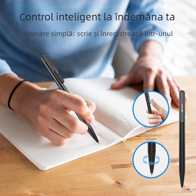 VK VR100 Stilou de înregistrare profesional HD, cu interfață Type-C, microfon încorporat cu trei direcții, 16 ore de înregistrare, MP3/WMA/WAV, carcasă din aliaj de aluminiu