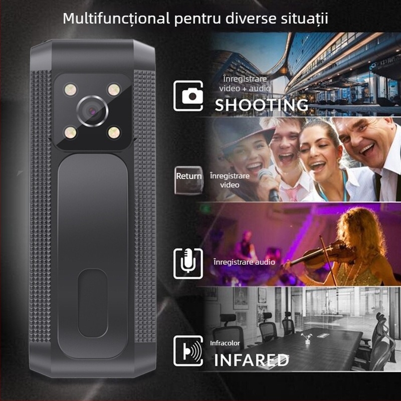 Stilou de înregistrare: recorder audio portabil profesionist cu reducere a zgomotului, trei microfoane încorporate, acoperire până la 8 m, înregistrare 5–6 ore, suport card TF