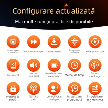 Înregistrator vocal portabil cu reducere a zgomotului HD pentru avocați, 10 ore de înregistrare