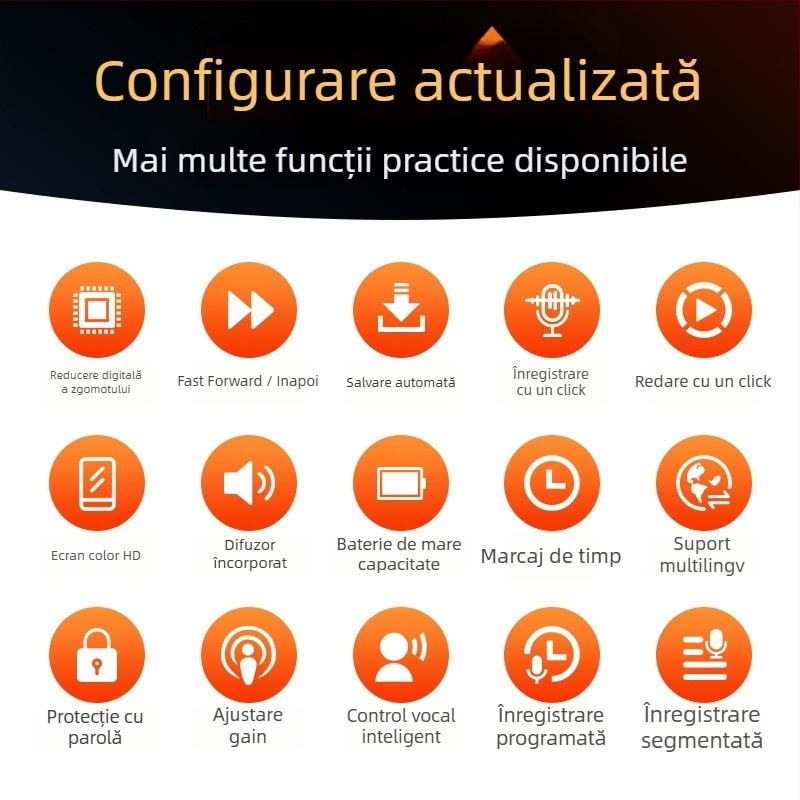  Înregistrator vocal portabil cu reducere a zgomotului HD pentru avocați, 10 ore de înregistrare