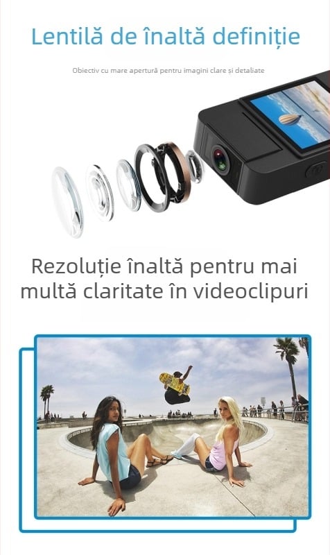 Camera de acțiune CS06 cu WiFi, 1080P, ecran 1,4 inchi, obiectiv rotativ, stocare pe card TF