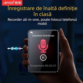 MP3 player Xia Xin X1 Bluetooth HiFi 5.0 cu card TF, înregistrare și radio FM