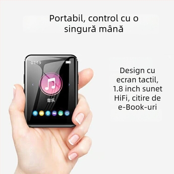 Bingjie X1 Player MP3 Bluetooth cu card TF, suportă audio MP3/WMA/WAV/OGG și video AVI/WMV/FLV/AMV, redare până la 60 de ore