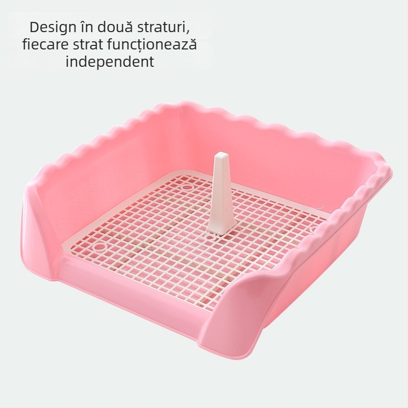 Toaletă din plastic pentru animale de companie cu gard, tavă pentru pisică și vas de urină pentru câine