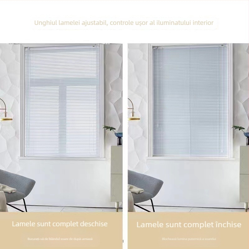 Rulouri tip rulou cu opacitate pentru dormitoare, băi, bucătării și balcoane — poliester, personalizabile, montaj fără găuri, stil modern minimalist.