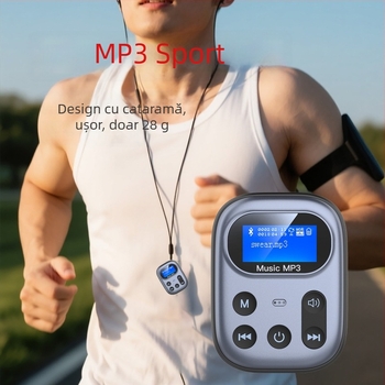 Bluetooth MP3 Player Transmitter – Suport TF Card, mufă 3,5 mm, autonomie 4–8 ore, model 03