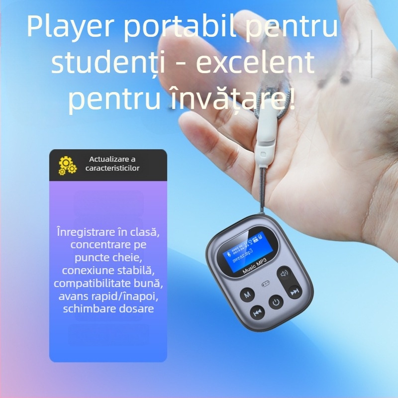 Bluetooth MP3 Player Transmitter – Suport TF Card, mufă 3,5 mm, autonomie 4–8 ore, model 03