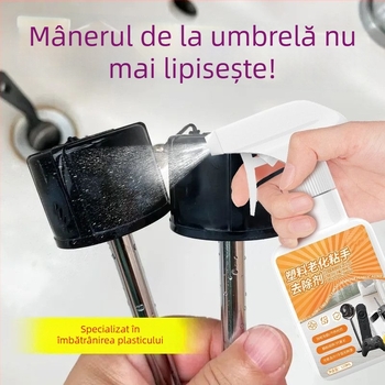 Curățitor multifuncțional pentru plastic și cauciuc — elimină lipiciul și petele; potrivit pentru mânerele de la umbre, mouse și tastaturi.
