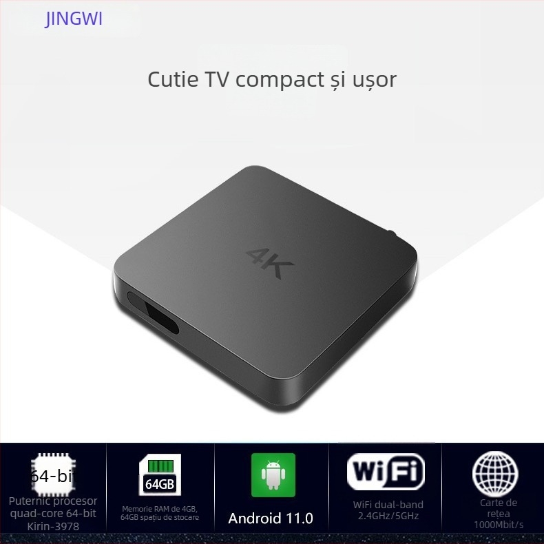 Box TV Inteligent Android, 1080p, 1GB RAM, 128GB Stocare, HDMI