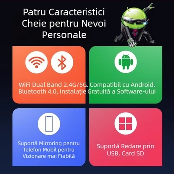 Box TV cu frecvențe duală și unică, ieșire 4K 3840x2160, memorie 128 MB, HDMI ARC, Wi-Fi, greutate 0,5 kg