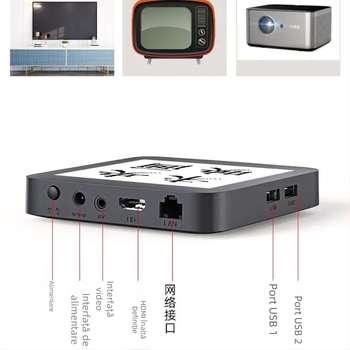 TV Box 4K cu WiFi 5G, telecomandă Bluetooth, model S905l3 (3840x2160, 128 MB RAM, HDMI/AV/USB/WiFi)