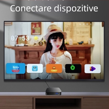 TV Box 4K cu WiFi 5G, telecomandă Bluetooth, model S905l3 (3840x2160, 128 MB RAM, HDMI/AV/USB/WiFi)