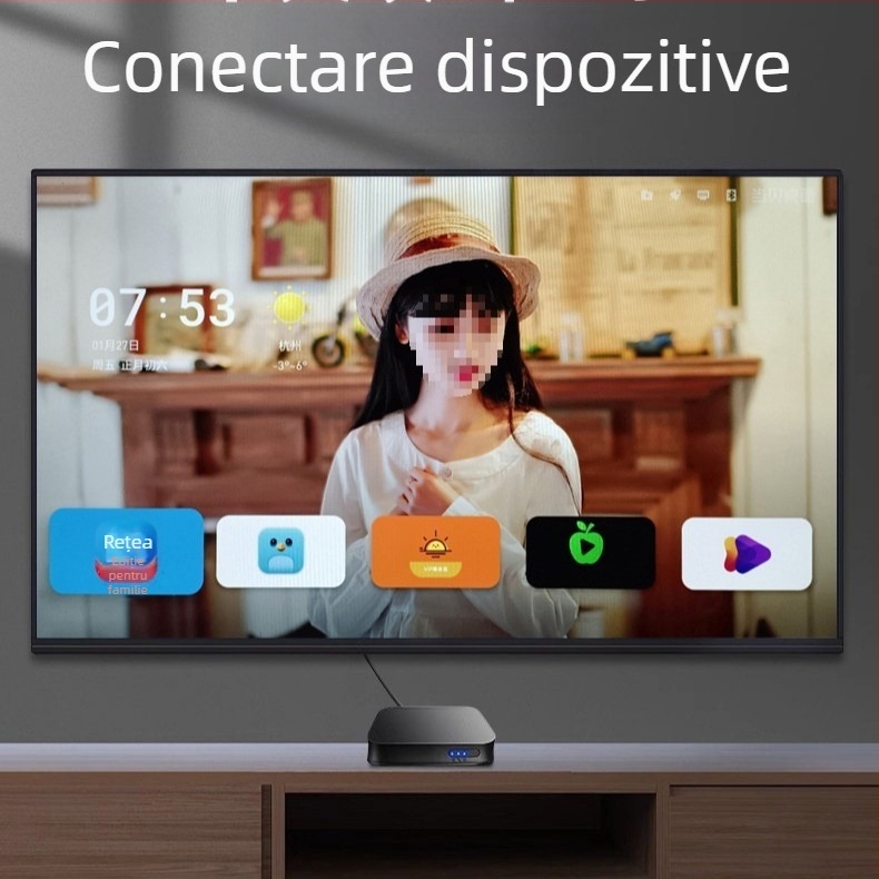 TV Box 4K cu WiFi 5G, telecomandă Bluetooth, model S905l3 (3840x2160, 128 MB RAM, HDMI/AV/USB/WiFi)