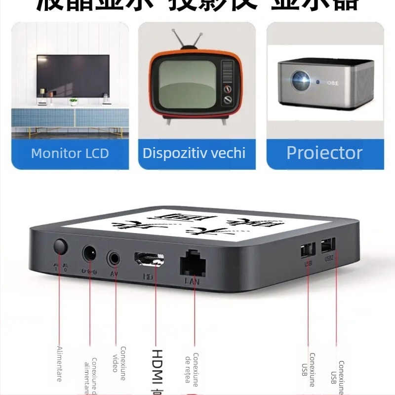 TV Box 4K cu WiFi 5G, telecomandă Bluetooth, model S905l3 (3840x2160, 128 MB RAM, HDMI/AV/USB/WiFi)