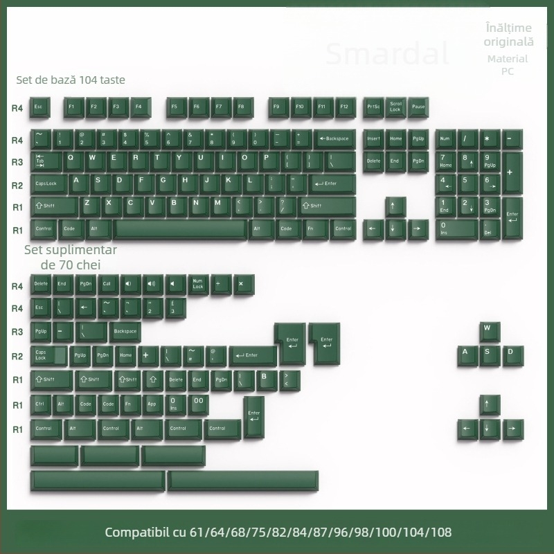 Keycap Pbts cu gravură în două straturi, înălțime OEM, compatibilitate universală, marcă privată autorizată