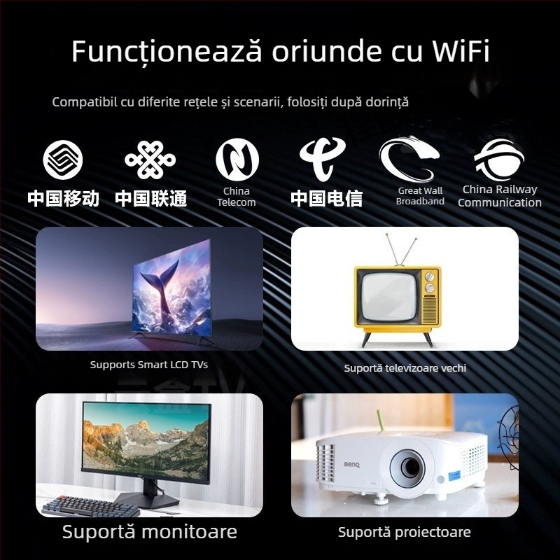 Box TV de rețea 4K cu stocare 16GB, 128MB RAM, Wi‑Fi, interfețe AV/HDMI/USB, rezoluție 3840x2160