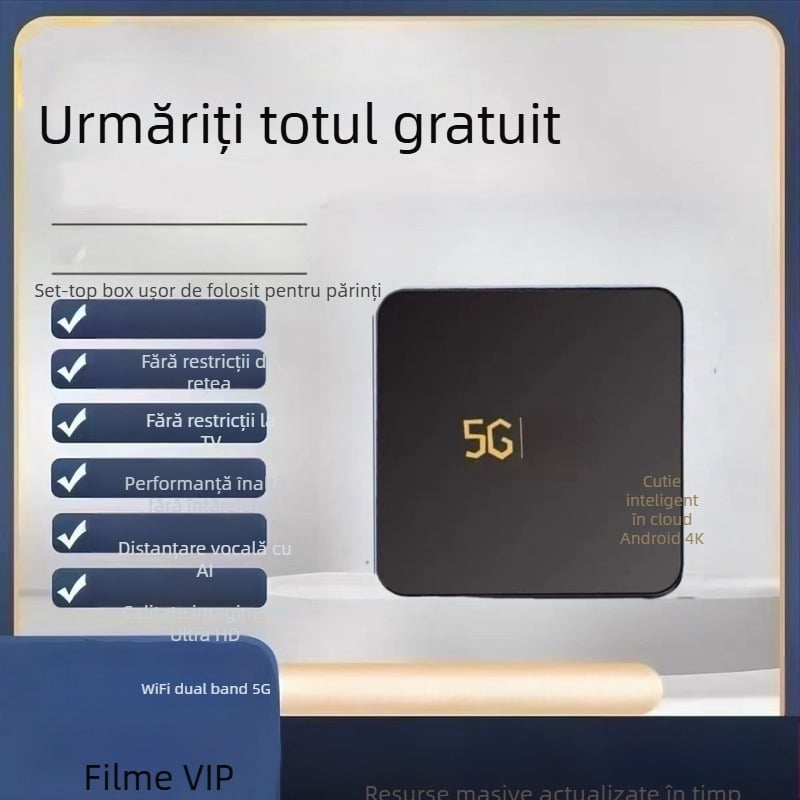 Box TV Android, 4K, octa-core HiSilicon, 4GB flash, Android OS