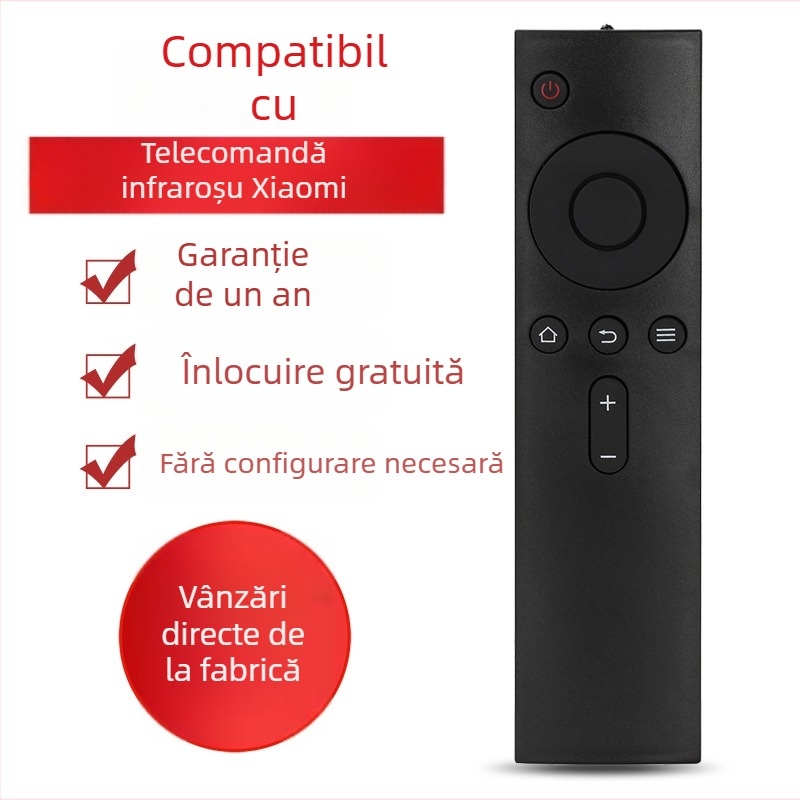 Telecomandă Rongsheng pentru Xiaomi TV și set-top box, rază de 20 m, compatibilă cu televizoare