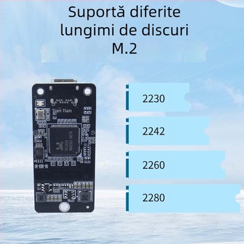 Placā adaptor M.2 SSD cu cip 9220, interfață USB 3.0, transfer de până la 20 Gbps, model 9220-U128