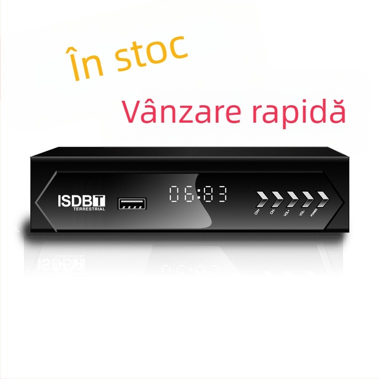 Set-top box DVB-T2 ISDB-T, 1080p, 512MB RAM, ECOS OS, GX chipset, USB și Wi-Fi, ieșiri AV
