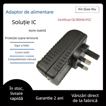 Adaptor PoE pentru rețea, standard UK — ieșiri 12V/15V/24V/48V, 1A și 0.5A, pentru supraveghere și dispozitive de rețea