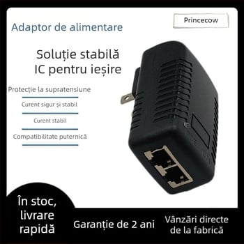Adaptor PoE de rețea — ieșiri cu mai multe tensiuni: 12V/15V/24V la 1A și 48V la 0,5A; pentru set-top boxuri, switch-uri și camere de supraveghere