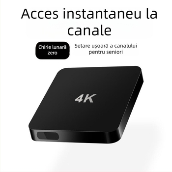 Box Android TV cu ieșire 4K, procesor MV100, 1GB RAM, 8GB stocare, HDMI, Wi-Fi, telecomandă Bluetooth