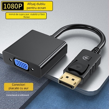 Cablu adaptor DP către VGA cu nucleu din cupru și cip de înaltă calitate, rată de transfer de date 10