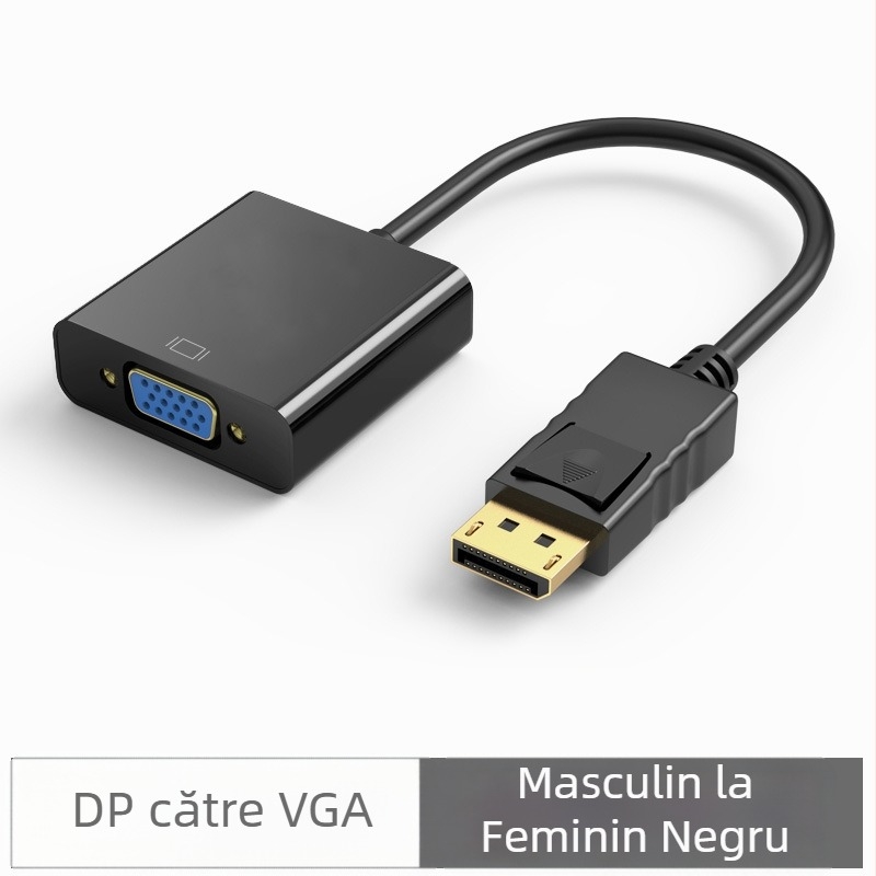 Cablu adaptor DP către VGA cu nucleu din cupru și cip de înaltă calitate, rată de transfer de date 10