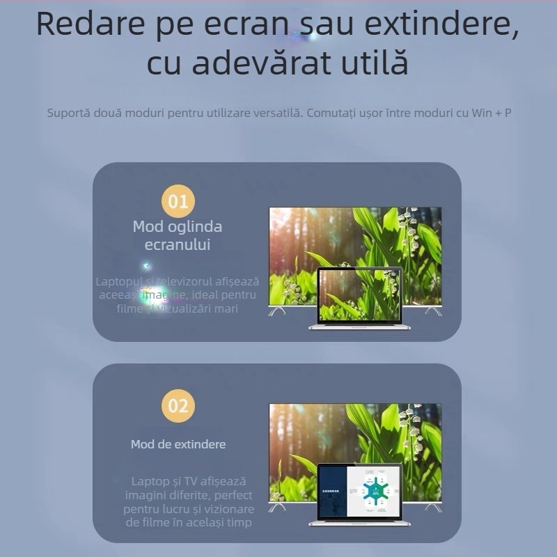 Adaptor HDMI la VGA ZX083, cip de înaltă performanță, cablu 1,8 m, intrare HDMI