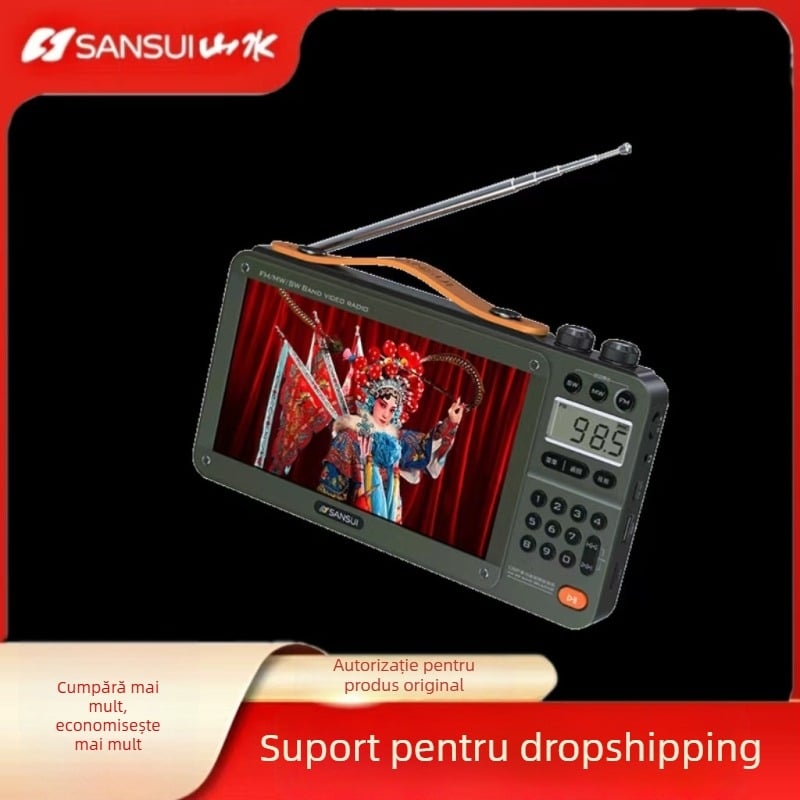 F51 cu ecran – Player video pentru persoane în vârstă, redare video, card multimedia, radio FM, baterie încorporată