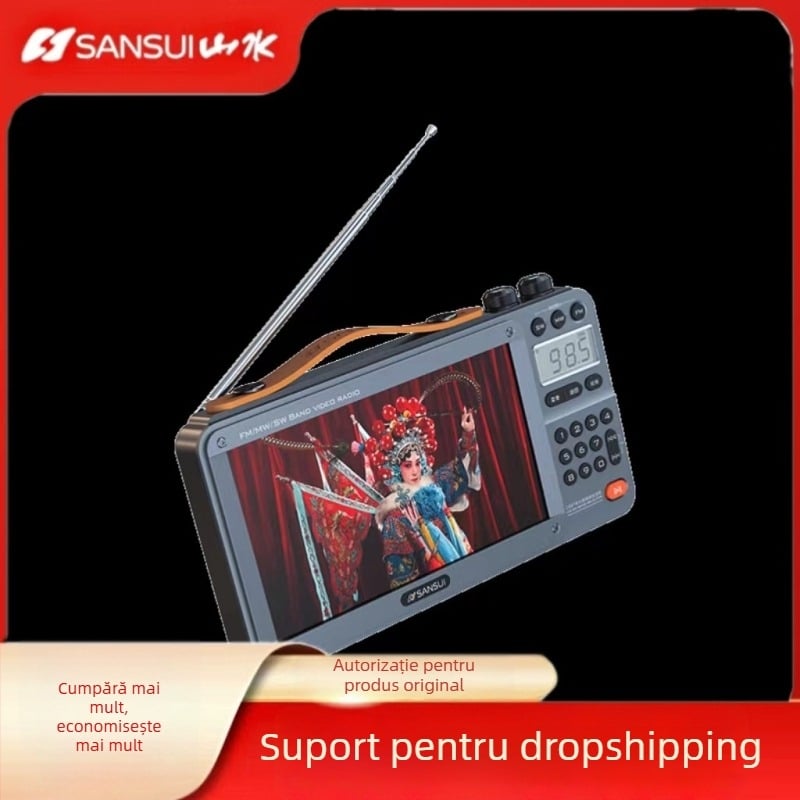 F51 cu ecran – Player video pentru persoane în vârstă, redare video, card multimedia, radio FM, baterie încorporată