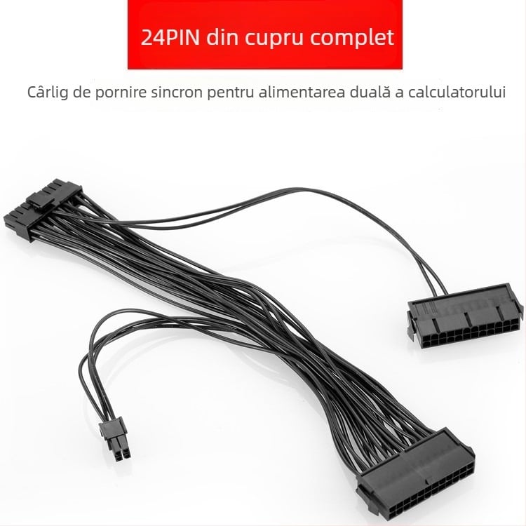 Cloud Outreach cablu patch 24Pin cu nucleu din cupru pentru alimentare duală în carcasa PC