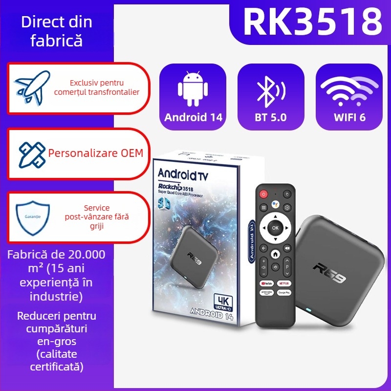 TV Box Android | ROCKCHIP A12 dual-core, 2GB RAM, 1920x1080, USB, HDMI, WiFi 6, Bluetooth 5.0